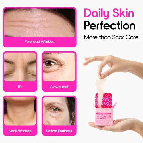 Vista 2 de Hojas de silicona para cicatrices, cinta de silicona de grado médico, extra larga (rollo de 1.6 x 120 pulgadas, 9.8 ft), cinta de cicatriz