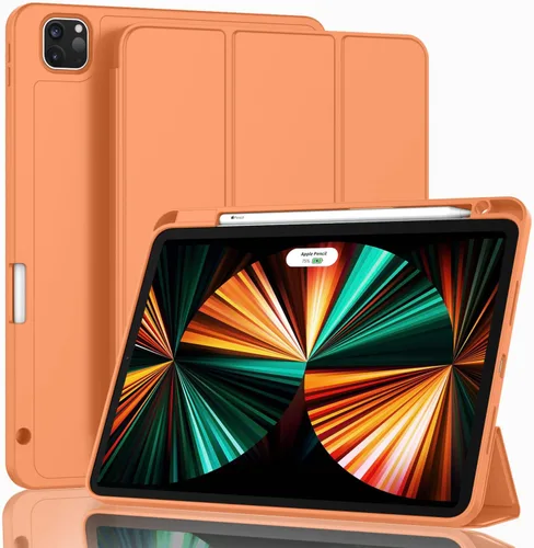 Vista 10 de ZryXal Funda para iPad Pro de 12.9 pulgadas 2022/2021/2020 (6ª/5ª/4ª generación) con soporte para lápices, funda inteligente para iPad