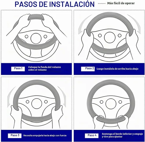 Vista 3 de Funda de volante en forma de D, protector de volante de cuero para automóvil con diseño antideslizante de nido de abeja 3D, funda universal Negro