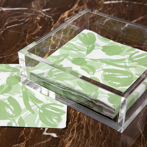 Vista 7 de IEEK Servilletero de papel de cóctel acrílico, servilleta decorativa transparente para cócteles, servilletero, paquete de 1