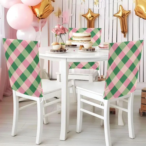 Vista 5 de Blush Green Square Decorative Chair Slipcover for Festivals (Easter, Graduation, etc.) Soft Stretch Chair Covers Cover para sillas de comedor 6
