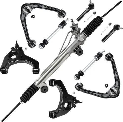 Vista 193 de Detroit Axle - Kit de 8 piezas para Chevy GMC Silverado Sierra Suburban 1500 Yukon Cadillac Escalade 2 brazos de control superior, 2 barras
