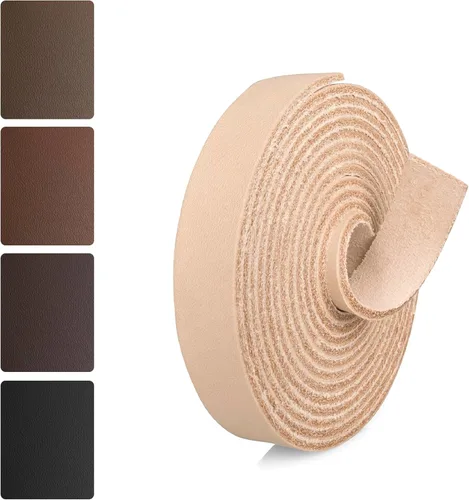 Vista 13 de JinRuiKJ Correa de cuero de grano superior – 1/2 pulgada de ancho 72 pulgadas de largo, tiras de cuero negro – muy adecuada para proyectos de arte