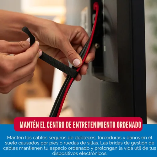 Vista 5 de VELCRO Brand Sujetacables reutilizables, regalos prácticos para hombres, paquete de 100 lazos de gestión de cables de 6 pulgadas para electrónica