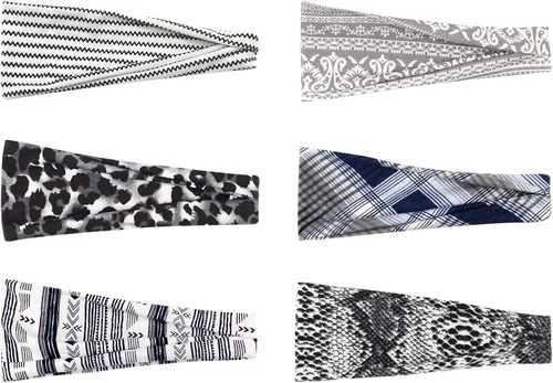 Vista 8 de DRESHOW Yoga Sports Headbands for Women Elastic Non-Slip Headbands Running Workout Hair Bands