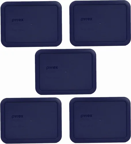 Vista 5 de Pyrex 7210-PC Tapas rectangulares para platos de vidrio, color azul, 3 tazas, Azul oscuro, azul marino