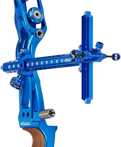 Vista 4 de Vista de arco recurvo con arco, accesorios en forma de T, tiro con arco, mira ajustable con pasador de fibra óptica para práctica