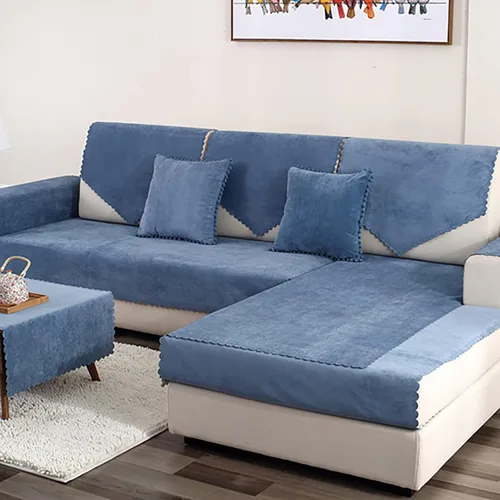 Vista 8 de Funda impermeable para sofá en forma de L, de 1, 2, 3, 4 plazas, funda de sofá modular, antideslizante, de color sólido, funda de sofá suave, Beige