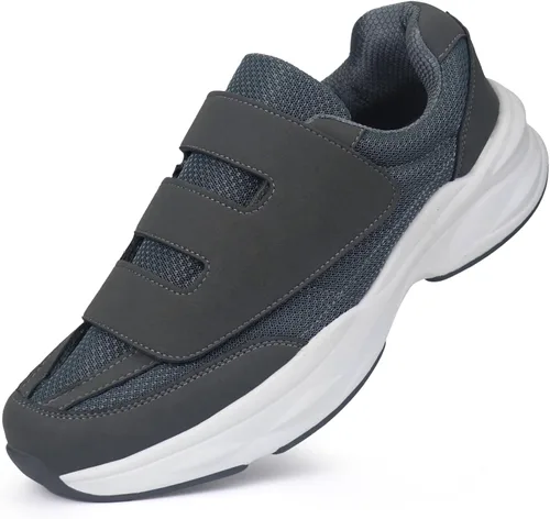 Vista 8 de Ortho + Rest Zapatos para caminar diabéticos para hombre, zapatos hinchados con cierre ajustable