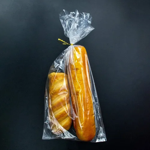 Vista 7 de 100 bolsas de pan con lazos, bolsas de pan transparentes con fuelle de 8 x 18 pulgadas para pan casero y pan de panadería