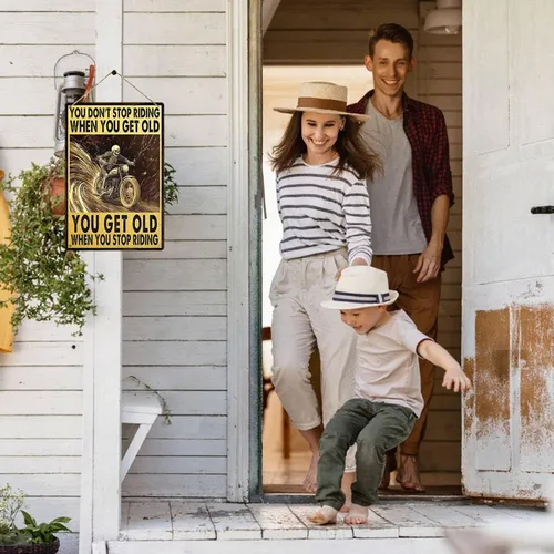 Vista 60 de Letrero de metal con texto en inglés "I Do What I Want Cat Riding Motorcycle Retro Wall Art Decor for Home Office Bar Wall Decor 8x12