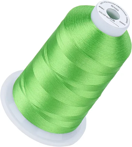 Vista 56 de Simthread 5500 yardas de hilo de bordar, 5000M de alto rendimiento 40WT 100% poliéster – 170+ colores vívidos, clasificado de alta velocidad