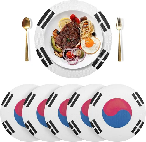 Vista 19 de Agender Pride Flag Round Placemats 15 Inch Seasonal Table Mats Decorative Table Mats for Home Kitchen Holiday Decoration