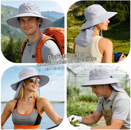 Vista 5 de Sombreros de sol para hombres y mujeres, protección UPF 50+, sombrero de Grisclaro