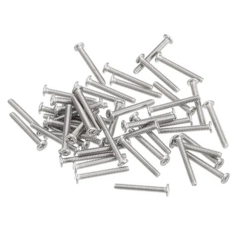 Vista 45 de uxcell M1-0.010 x 0.079 in, 100 tornillos de cabeza plana redonda de acero inoxidable 304 Phillips Drive Machine Tornillos de fijación de hardware