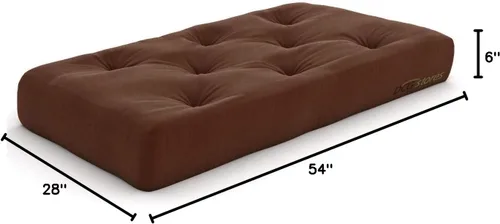 Vista 139 de Nirvana Futons Colchón de futón completo de 6 pulgadas, sarga azul marino, fabricado en Estados Unidos