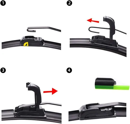 Vista 4 de Compatible con Citroen C3 MK1 2002 2003 2004 2005 2006 2007 2008 2009 Escobillas de limpiaparabrisas delantero, accesorios de cortador U J Hook