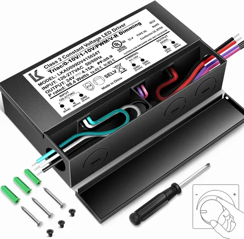 Vista 10 de Controlador LED regulable de 12 V 100 W, 5 en 1 Triac/ELV/MLV/0-10V/1-10V/PWM/V-R, fuente de alimentación de CA a CC, transformador LED impermeable