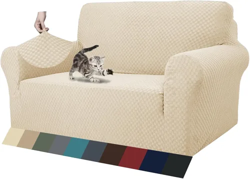 Vista 61 de ZNSAYOTX 1 Funda de silla Jacquard para sala de estar, funda de silla de alta elasticidad con brazos, antideslizante, apta para mascotas, funda