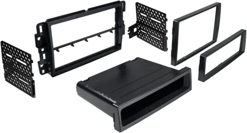 Vista 2 de Kit de tablero de radio DIN simple/doble para Chevy Silverado 2007-2013, Tahoe, Suburban, Yukon, GMC Sierra con módulo de radio, control