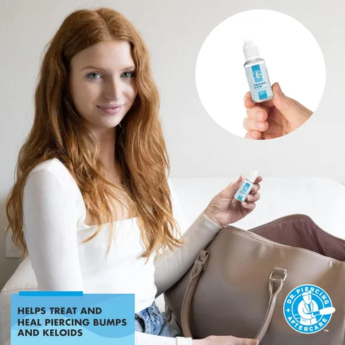 Vista 8 de Dr. Piercing Aftercare Toallitas y protuberancias – Cuidado posterior de piercings Solución salina para piercings – Queloid Bump Ear Piercing