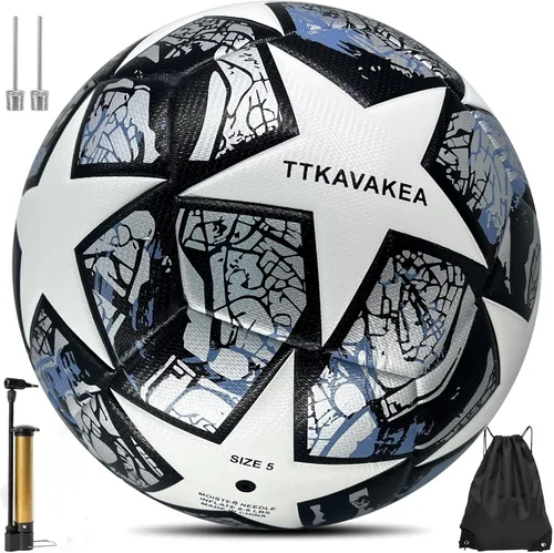 Soccer Ball Size 5,Waterproof PU Leather,Official Match Ball