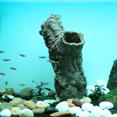 Vista 4 de LYL LEYOULAND Gran piel de reptil, 12", decoración de acuario, escondite territorial de peces, casa de escondite, decoración de reptiles pecera dec