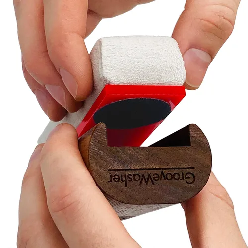 Vista 2 de GrooveWasher Almohadilla de limpieza de gamuza – Almohadilla de limpieza reemplazable para mango de madera dura de 5 pulgadas en el kit de limpieza