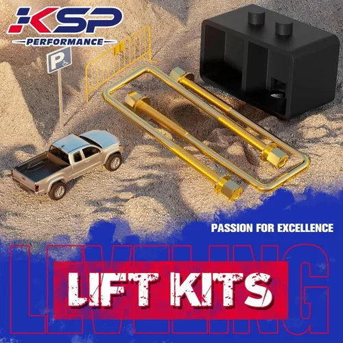 Vista 17 de KSP Bloque de elevación de 2 pulgadas para F150 2004-2020, kits de elevación de nivelación trasera de 2 pulgadas con pernos cuadrados en U extra