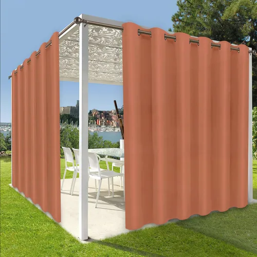 Vista 10 de OutdoorLines Cortinas impermeables para interiores y exteriores para patio – Panel de cortina de privacidad y bloqueo solar con ojales, resistente a
