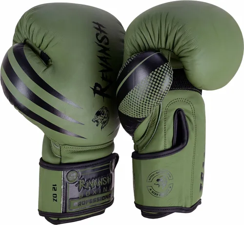 Vista 10 de Revansh Boxing Gloves Premium Matte Cowhide Leather Gloves for Boxing, MMA, Muay Thai, Kickboxing, Durable, Comfortable, Protective Gloves for