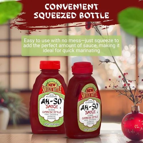 Vista 4 de Ah-So - Salsa barbacoa de estilo chino, botella exprimible de 15 onzas de costilla roja – Adobo de costilla de repuesto dulce y picante para cerdo