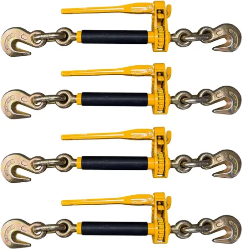 Vista 23 de Cadena de transporte de grado 80 de 3/8 pulgadas x 10 pies – 7,100 libras WLL – gancho de agarre de horquilla, amarre, remolque
