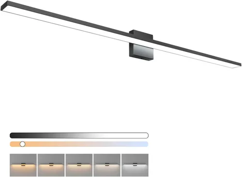 Vista 16 de Ralbay - Barra de luz LED moderna regulable de 5 temperaturas de color para baño, 24 pulgadas, 16W, negro mate, moderna, accesorios de iluminación