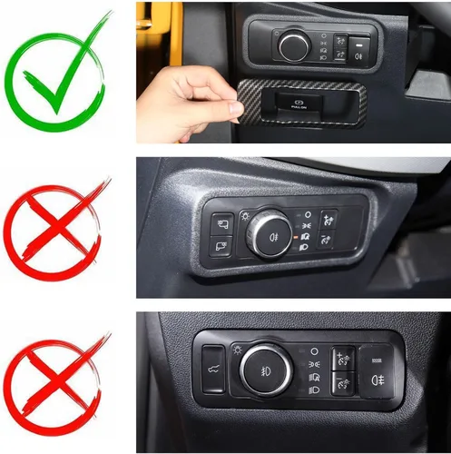 Vista 2 de RAZPOY Cubierta de botón del interruptor de faros para accesorios Ford Bronco 2021-2025 Azul