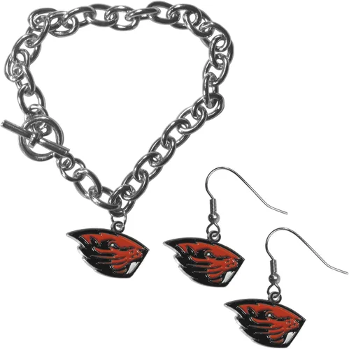 Vista 30 de Siskiyou Sports NCAA unisex-adult Chain Bracelet and Dangle Earring Set