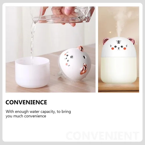 Vista 9 de Mini Cartoon Tiger USB Humidifier for Home Office Portable Compact Mist Sprayer with Quiet Operation Continuous Spray Space-saving Desktop Air