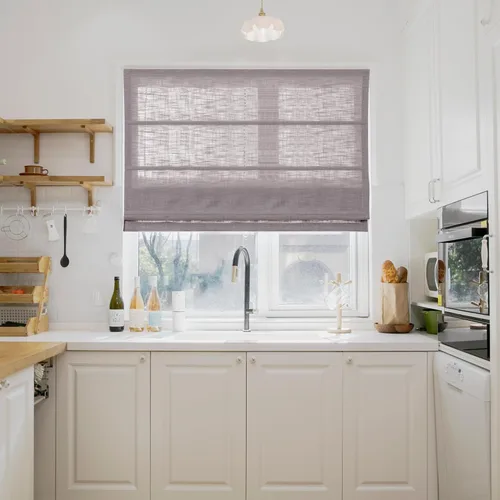 Vista 18 de TWOPAGES Liz - Persianas romanas sin taladro, sin cordón, con textura de lino para ventanas, persianas romanas personalizadas que oscurecen