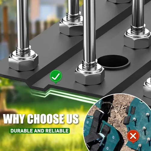 Vista 4 de Aireador de césped manual resistente con 15 picos de hierro, altura ajustable, herramienta aireadora de patio para césped (naranja)