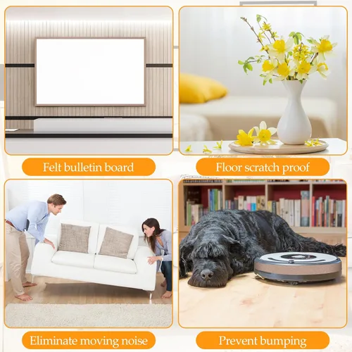 Vista 5 de Zonon 4 rollos de tiras de fieltro de 120 pulgadas con respaldo adhesivo, cintas de fieltro para muebles, rollos de tiras autoadhesivas de poliéster