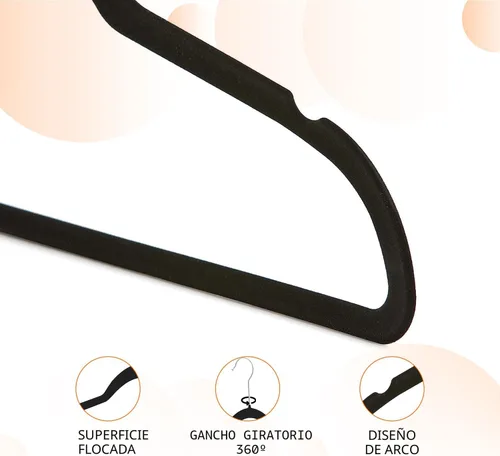 Vista 2 de Amazon Basics - Ganchos finos de terciopelo antideslizantes para trajes, paquete de 30, color negro