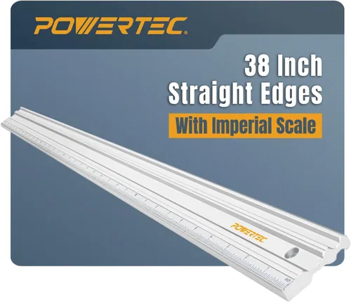 Vista 8 de POWERTEC Reglas rectas de aluminio para maquinista de 24 pulgadas, con tolerancia de .001'' para verificar deformación de superficie