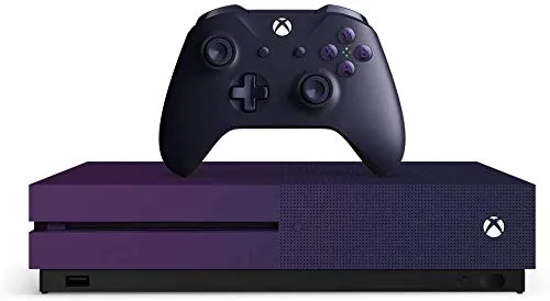 Vista 2 de Microsoft Xbox One S 1TB Console - Fortnite Gradient Purple Special Edition Console (Game not Included) (Renewed)