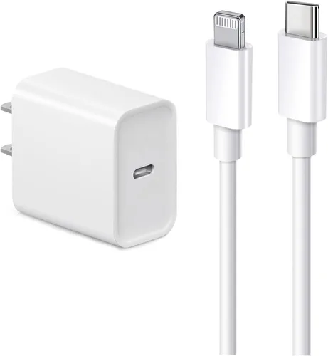 Vista 5 de Cargador para iPhone [certificado MFi] - Cargador de pared para viajes y hogar con cable de 5 pies, compatible con iPhone 14, 13, 12, 11, SE, X, 8