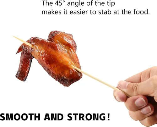 Vista 7 de 200 PIEZAS pinchos de bambú, palitos de comida de 6 pulgadas para aperitivos, frutas, brochetas a la parrilla, palillos de cóctel para bebidas