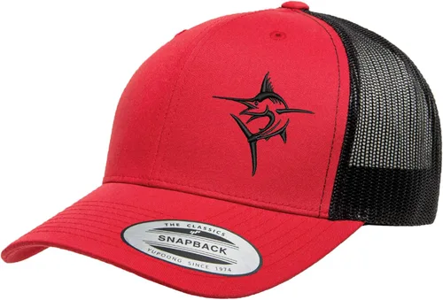 Vista 24 de Embroidered Swordfish Trucker Hat for Men & Women – Adjustable Mesh Back Snapback Baseball Cap for Fishing Negro-swwt