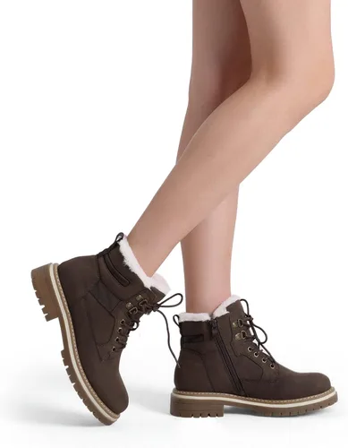 Vista 6 de DREAM PAIRS Botas de trabajo para mujer, botas de senderismo de invierno, resistentes al agua, hasta el tobillo, botas de nieve de invierno
