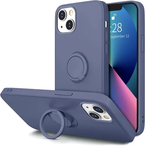 Vista 10 de Hython Funda para iPhone 13 con soporte de anillo [soporte de anillo giratorio de 360° con soporte magnético] [Soporte de montaje en automóvil]