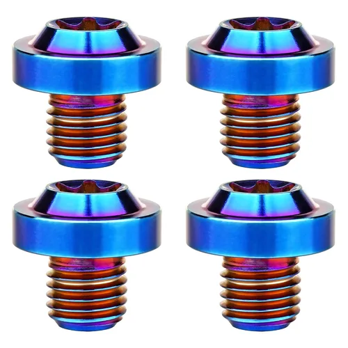 Vista 31 de M10 10 15 20 25 30 35 40 45 50 55 60 mm Tornillo de cabeza hexagonal Torx de titanio, paquete de 4 (M10x10mm, rosca de 1.25mm, plateado)