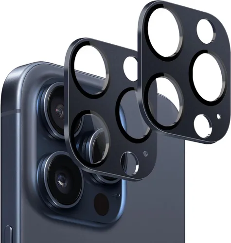 Vista 22 de SAHARA ZeroDamage ZD00049 - Protector de lente de cámara de vidrio flexible HD para iPhone 13 Pro y Pro Max (paquete de 2), color negro